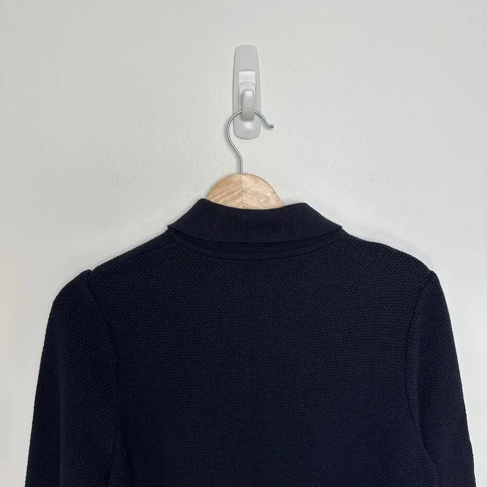 Saint James 100% Wool Long Cardigan Navy 10 - Picture 6 of 10